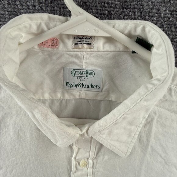 VTG Gitman Bros Point TTX Oxford 17.5 35 All Cotton Pinpoint USA White Pocket - Picture 3 of 13